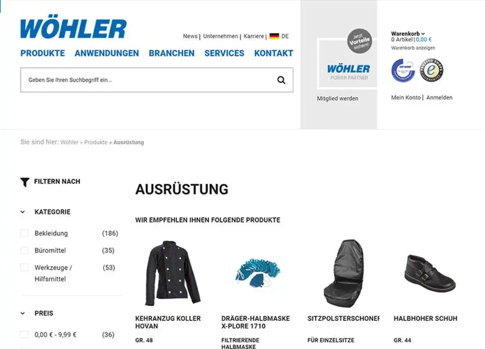 Kategorie in Wöhlers Onlineshop