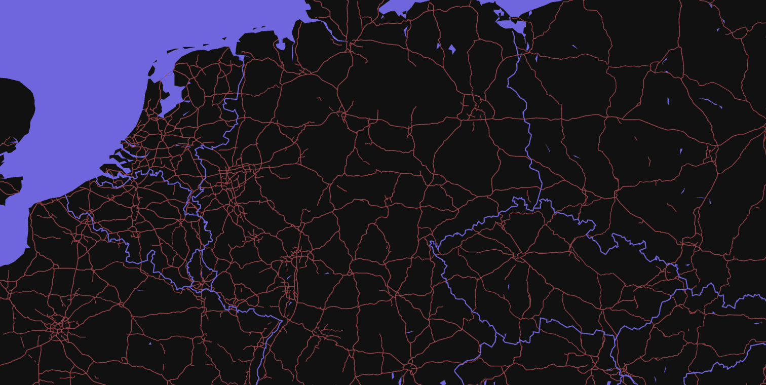 Karte von Deutschland und Östereich