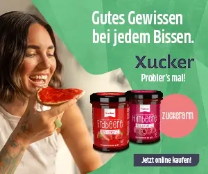 Xucker-Kampagne, die eine Person mit Marmelade auf Toast zeigt